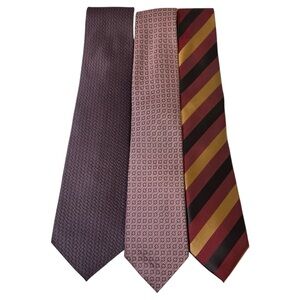 Men's Tie Set - with DKNY Purple, Croft & Barow Pink, and Striped Elegance